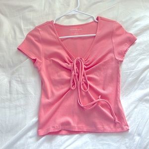 mercian eagle pink tie front top